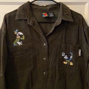 mickey unlimited mickey and goofy button down